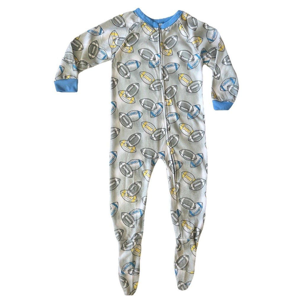 Football Pajama 1 Piece 4T Sleepwear Romper Mon Petit Boy Clothing